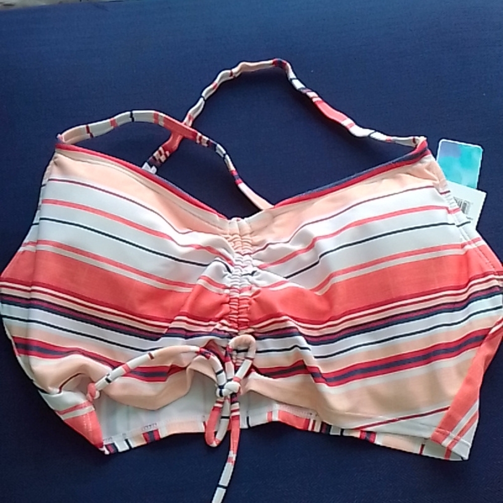 Striped bikini top